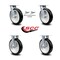 Service Caster 8 Inch Rubber on Aluminum Caster Set with Roller Bearings 2 Swivel Lock 2 Rigid SCC-30CS820-RAR-BSL-2-R-2 - alternate 3